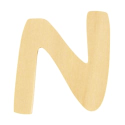Lettre N - bois arrondi - 6 cm