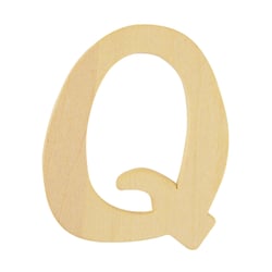 LETTRE Q BOIS ARRONDIE 6CM