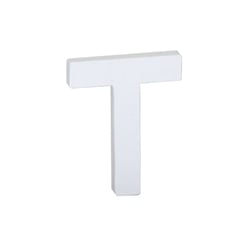 Lettre T majuscule - carton blanc - 12 cm