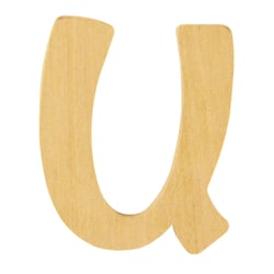 LETTRE U BOIS FSC ARRONDIE 6CM