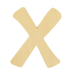 LETTRE X BOIS ARRONDIE 6CM