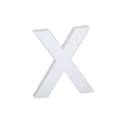 Lettre X majuscule - carton blanc - 12 cm
