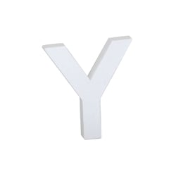 Lettre Y majuscule - carton blanc - 12 cm