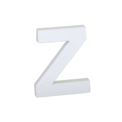Lettre Z majuscule - carton blanc - 12 cm