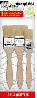 3 pinceaux Spalters soie beau blanc 25, 40 et 50