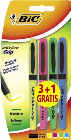 LOT DE 3+1 GRAT SURLIGNEURS BR LOT DE 3+1 GRAT SURLIGNEURS BRITE LINER