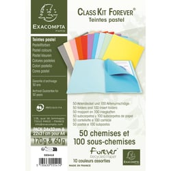 Lot de 50 chemises et 100 sous chemises A4 - Class Kit - Papier - Exacompta - Teintes pastel