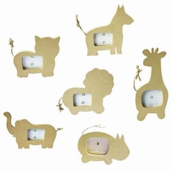 Lot de 6 mini cadres «Animaux»