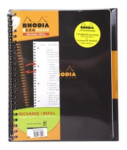 Lot de cahier et recharge - Format A4 21 x 29.7 cm - Rhodiabook - Rhodia - 160 pages petits carreaux