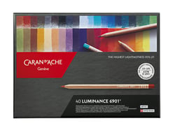 Lot de 40 crayons de couleurs pointe moyenne - Caran d'Arche - Couleurs assorties - Luminance 6901®