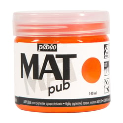 Acrylique Mat Pub Pébéo 140 ml - orange vif 