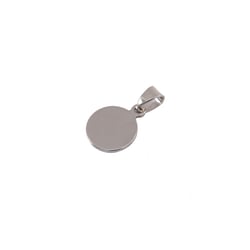 6 pendentifs medaille Ø 10 mm  Créalia - Rhodium