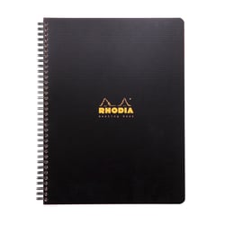 Carnet polypro à spirales - 22.5 x 29.7 cm - Meeting book - Rhodia - 160 pages lignées - Noir