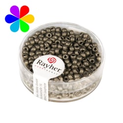 Perles metallic rondes dépolies - 2.6 mm anthracité 