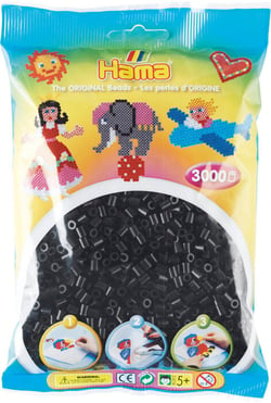 Sachet de perles Hama - 5 mm - Noires - 3000 perles