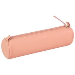 Trousse Clairefontaine - cuir - 1 compartiment - Ronde - Corail
