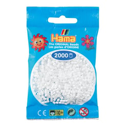 Sachet de perles Hama - 2,5 mm - blanc - 2000 perles
