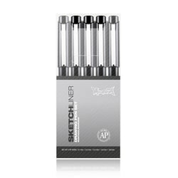 Jeu de 5 Feutres noirs Sketch liner - Montana