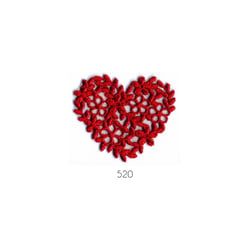Motif thermocollant - Cœur dentelle rouge
