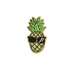 Ecusson thermocollant pailleté - ananas doré - Vengo