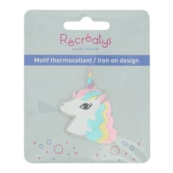 Ecusson thermocollant - Tête de licorne - Récréatys