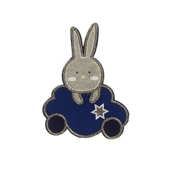 Motif thermocollant Bande de mignons lapin bleu - Récréa