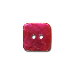 Bouton nacre carré - fuchsia - 10mm
