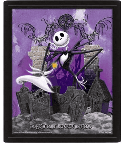 Nightmare Before Christmas Cadre 3D Lenticulaire Graveyard