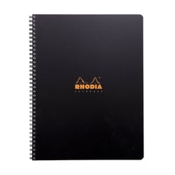 Cahier polypro à spirales - 22.5 x 29.7 cm - Rhodiactive Notebook - Rhodia - 160 pages lignées - Noir