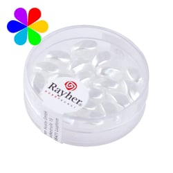 Perles Renaissance olive - 7x4 mm blanc neige 