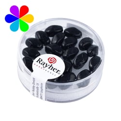 Perles Renaissance olive - 9x6 mm noir 