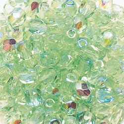 Perles ollives transparente verre dépoli irisé x 50 jaspe