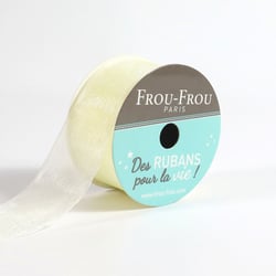 Bobinette Frou-Frou - 8 m x 25 mm - Organza - Ivoire nacre