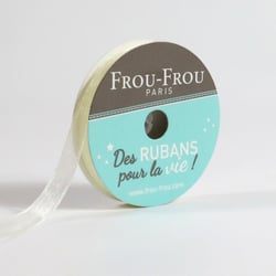 Bobinette Frou-Frou - 8 m x 6 mm - Organza - Ivoire nacre