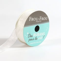 Bobinette Frou-Frou - 8 m x 16 mm - Organza - Neige