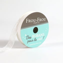 Bobinette Frou-Frou - 8 m x 9 mm - Organza - Neige