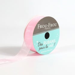 Bobinette Frou-Frou - 8 m x 16 mm - Organza - Petale de rose