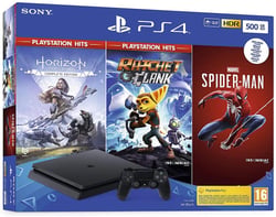 Pack PS4 500Go noire + 3 jeux