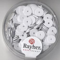 Paillette lisse 6mm boite 7g blanc