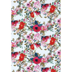 Papier cadeau - Blanc à fleurs