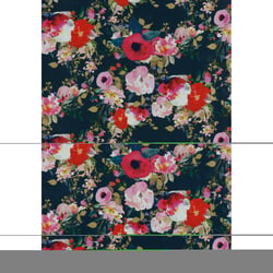 Papier cadeau - Bleu à fleurs
