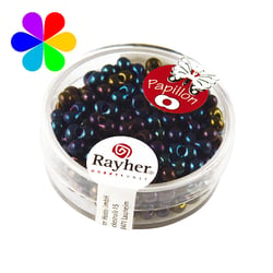 Perles rocailles papillon - saphir 3.2x6.5 mm