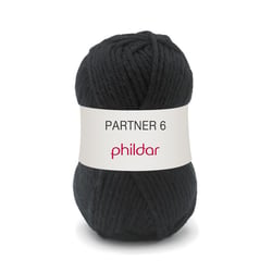 Partner 6 Noir - Phildar - Pelote de fil à tricoter