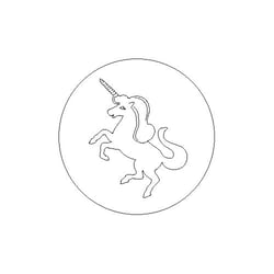 Pastille gravée 24 mm - Licorne