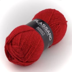 Pelote de fil à tricoter - Plassard - Addict - Rouge 60