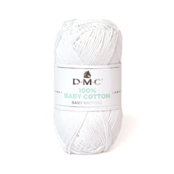 Pelote de fil à tricoter 100% coton - DMC - Baby cotton - Blanc 762