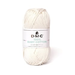 Pelote de fil à tricoter 100% coton - DMC - Baby cotton - Ecru 761