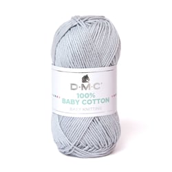 Pelote de fil à tricoter 100% coton - DMC - Baby cotton - Gris clair 757