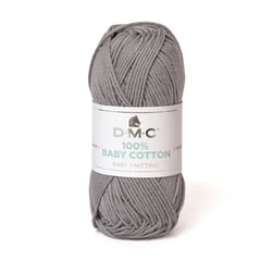 Pelote de fil à tricoter 100% coton - DMC - Baby cotton - Gris foncé 759