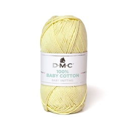 Pelote de fil à tricoter 100% coton - DMC - Baby Cotton - Jaune 770